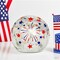 4th of July Decorations - Crackle Glass Ball Light with Timer - Red White Blue LED Tabletop Decor